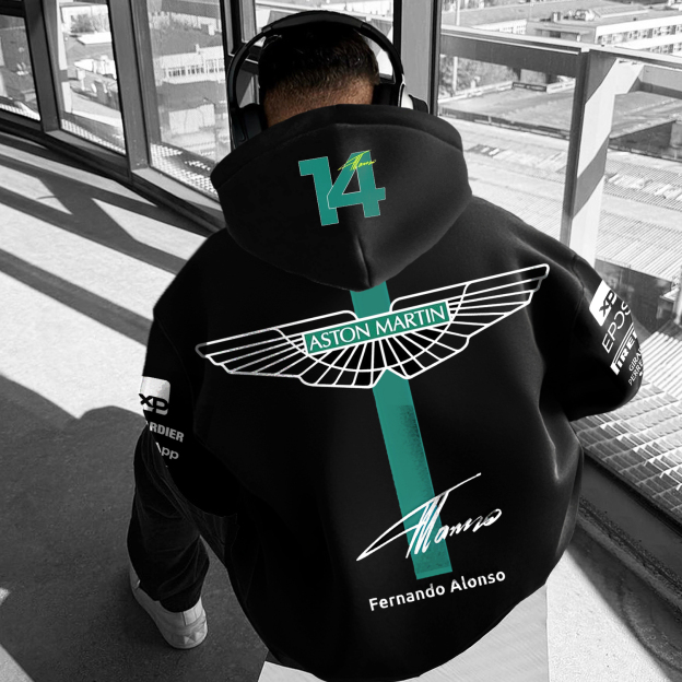 Unisex Vintage Racing Casual Print Hoodie
