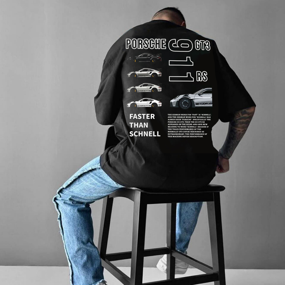 Oversized Unisex Racing Print Casual Tee