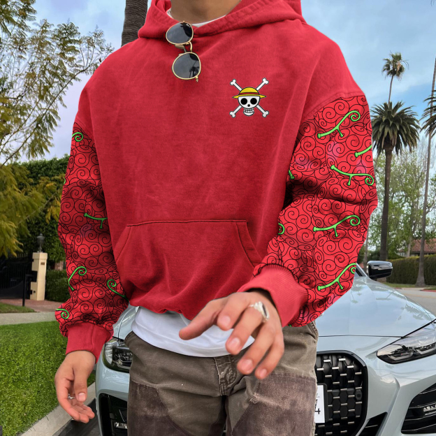 Unisex Retro Anime Print Hoodie-Teegamechanger