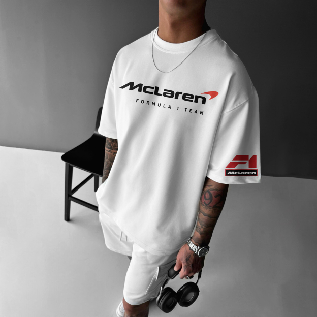 Unisex Casual Racing Print T-shirt