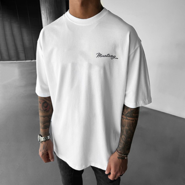 Retro Alphabet Racing Printed T-shirt