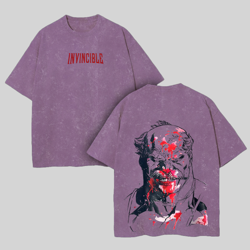 Invincible Printed Unisex Washed T-Shirt