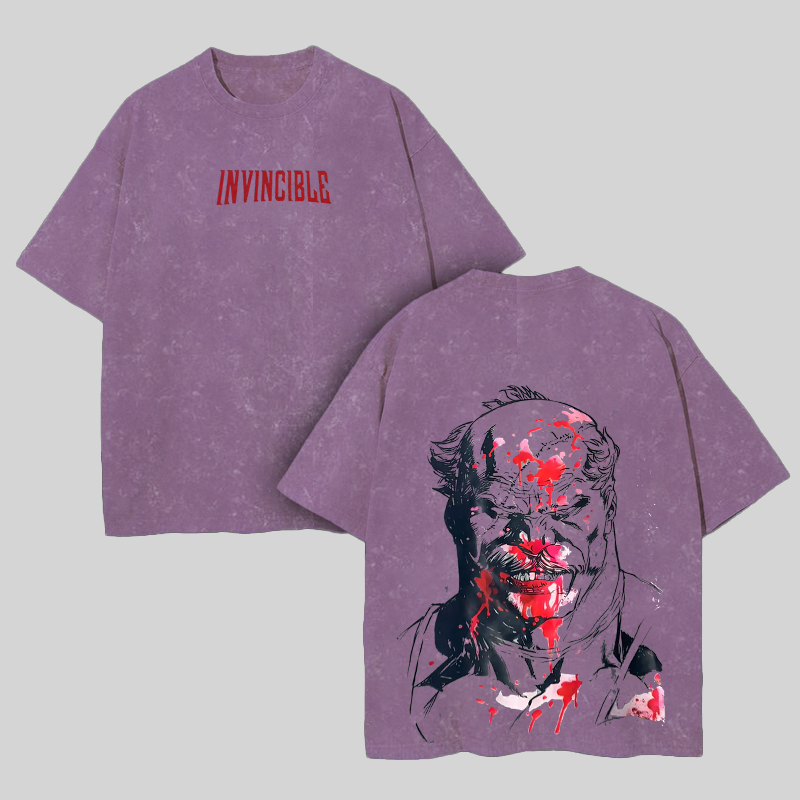 Invincible Printed Unisex Washed T-Shirt
