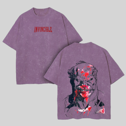 Invincible Printed Unisex Washed T-Shirt