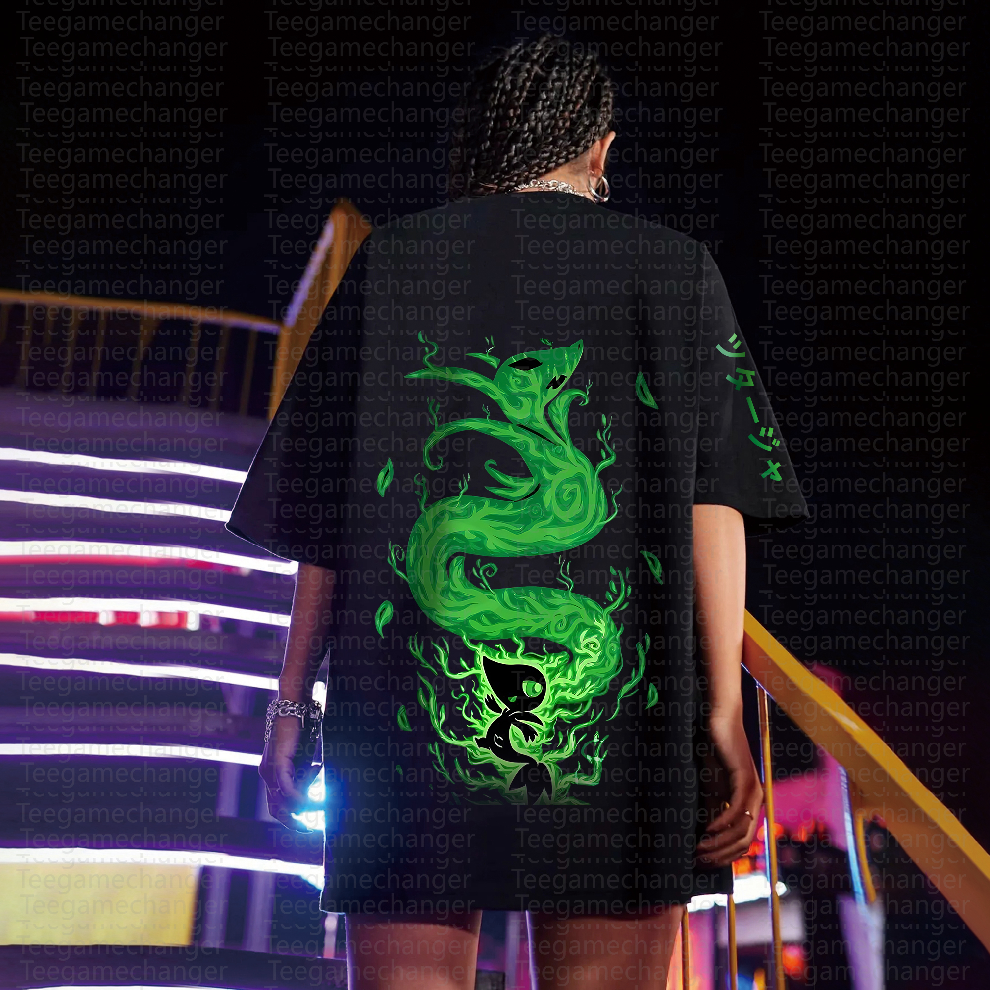 Unisex Anime Inspired Vintage T-Shirt丨Demon Slayer X Pokémon