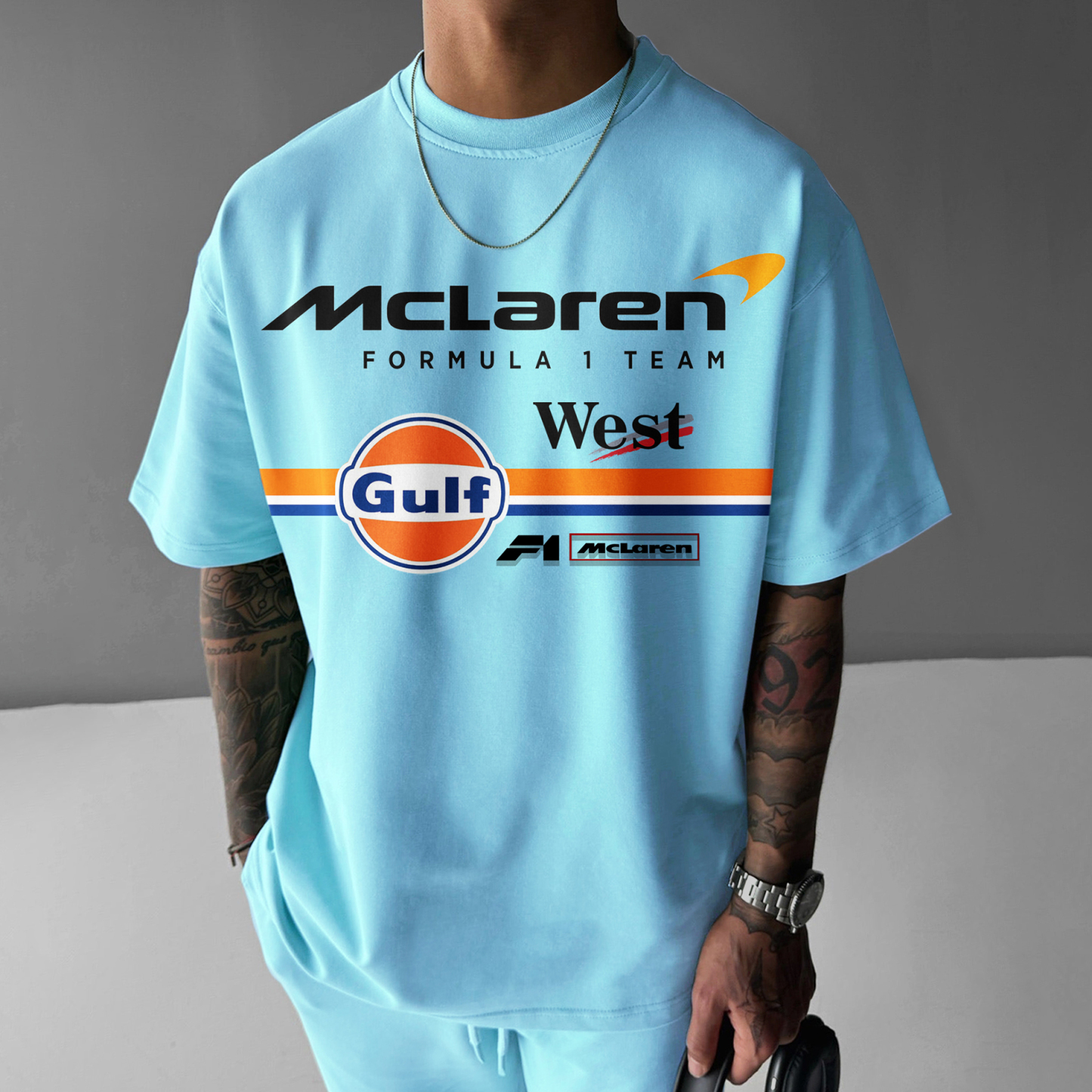 Unisex Casual Racing Print T-shirt