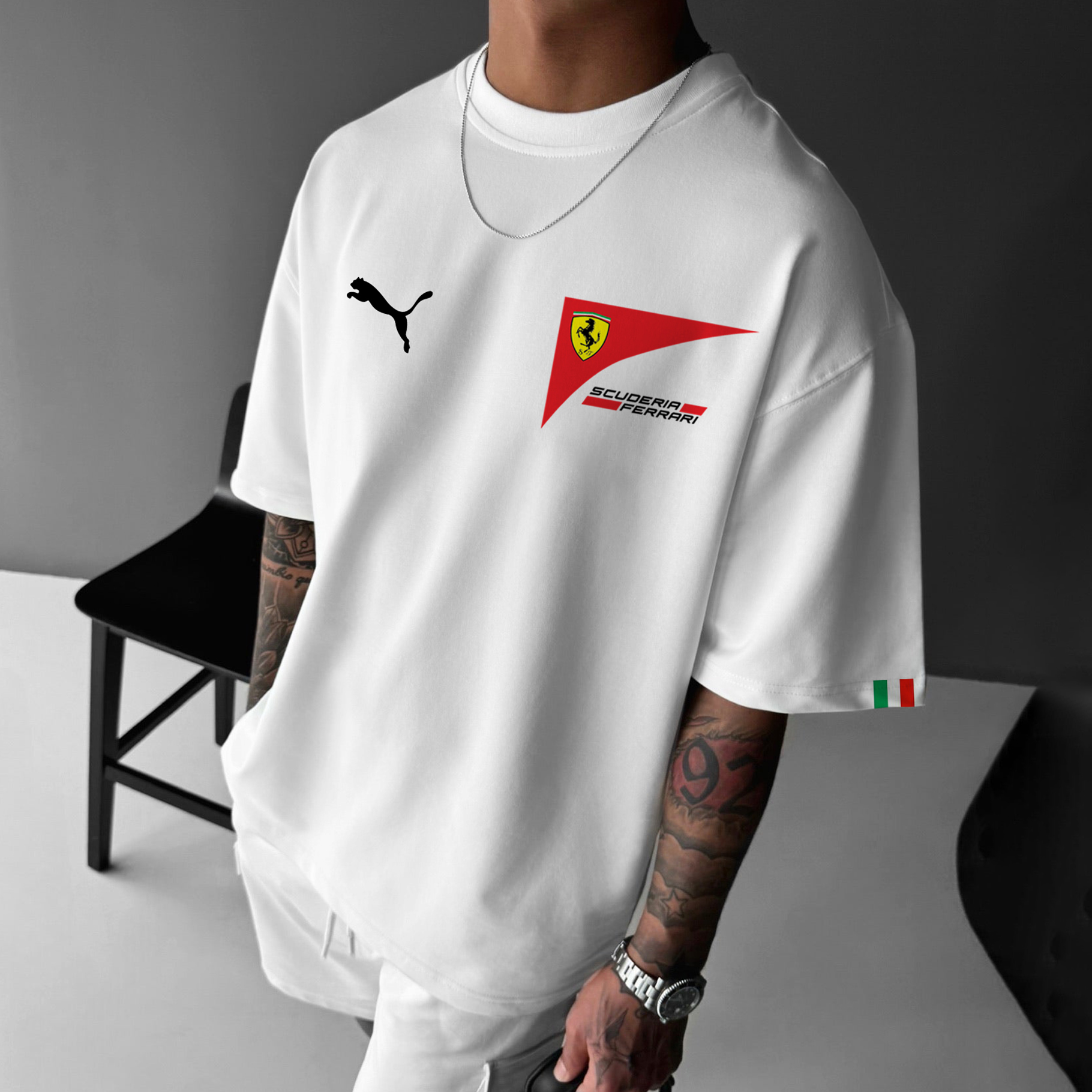 Unisex Casual Racing Print T-Shirt