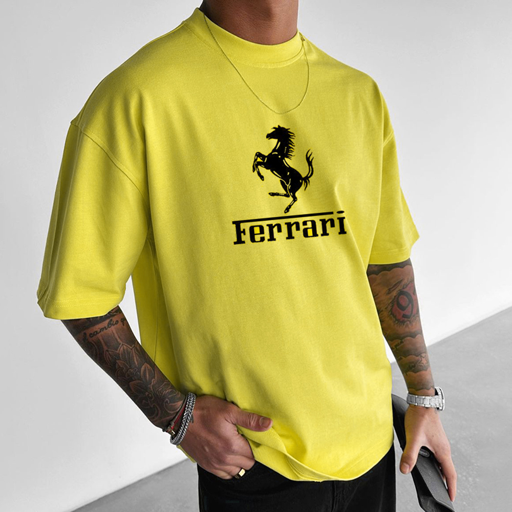 Men's Car Print Casual Short Sleeve T-Shirt