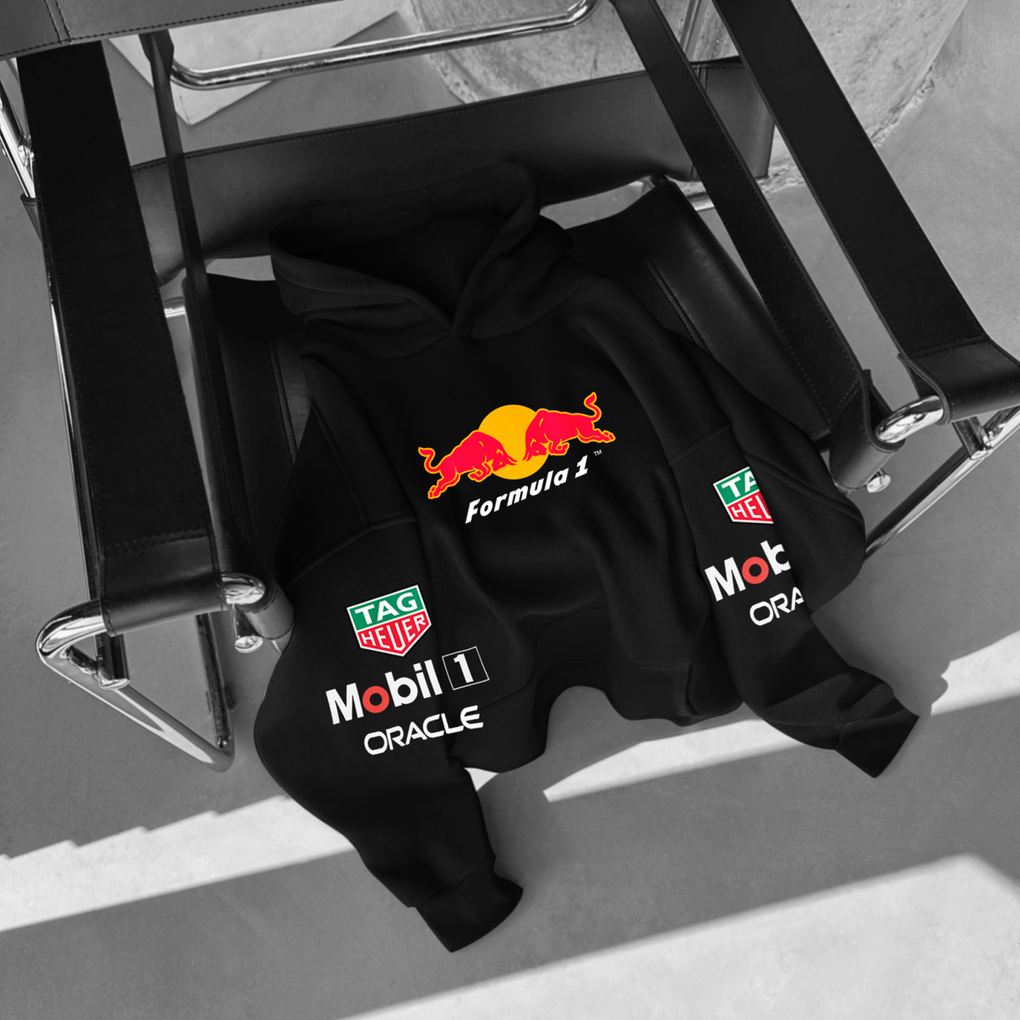 Oversized Hoodie Racing Graphic Print Hooded Sweatshirt