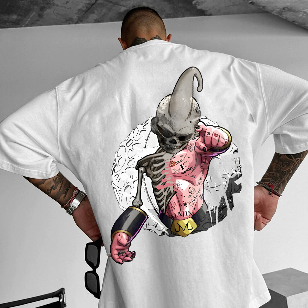 Oversized Casual Dragon Ball Anime Buu Large Print T-Shirt
