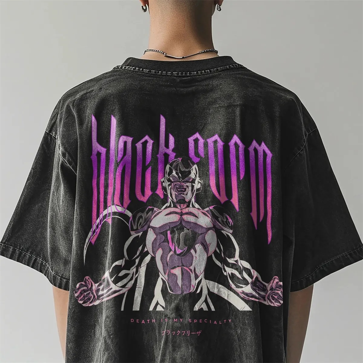 Dragon Ball Super Frieza Black Oversize Washed Tee