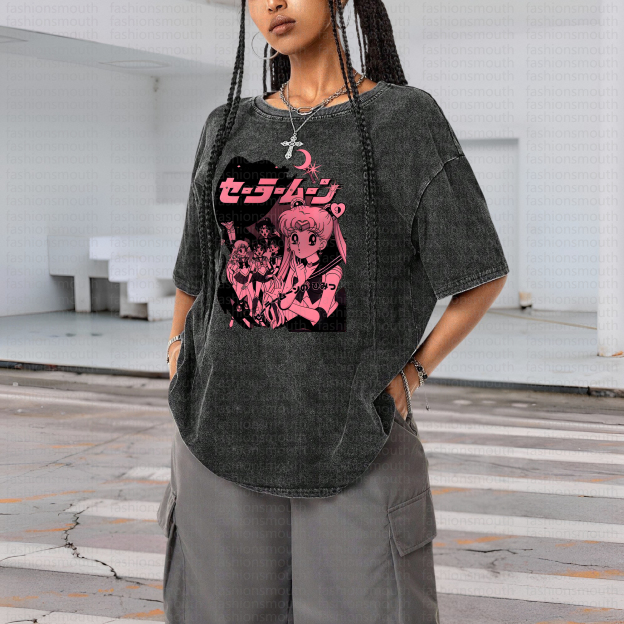 "Sailor Moon" Anime Vintage High Quality Washed T-Shirt