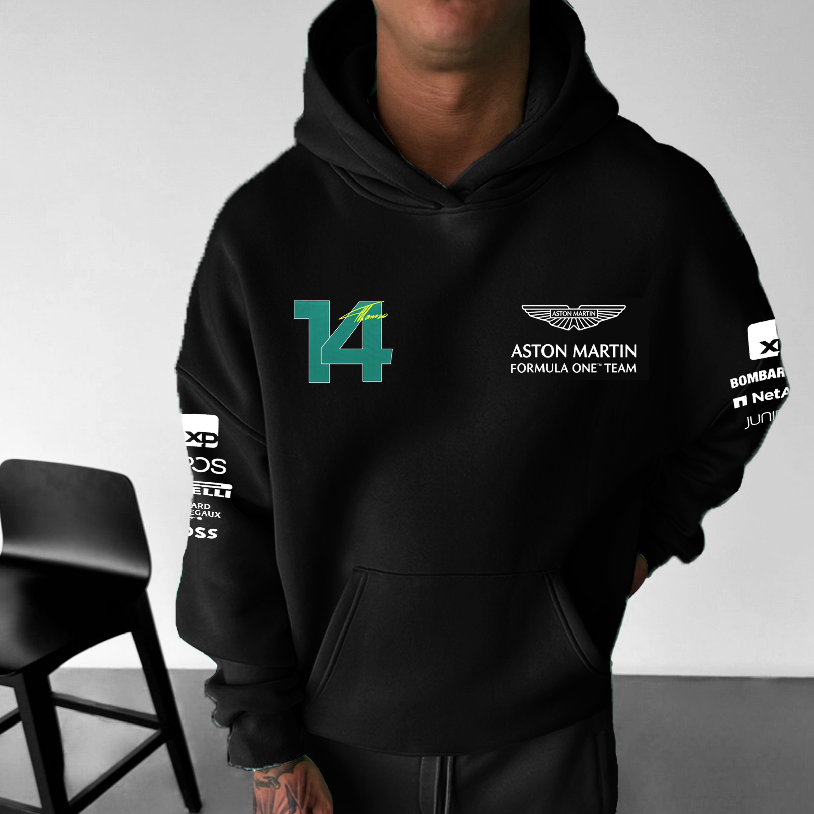Unisex Vintage Racing Casual Print Hoodie