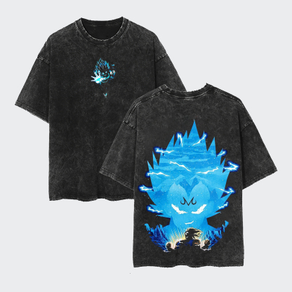 Dragon Ball Vegeta Anime Oversize Washed Tee