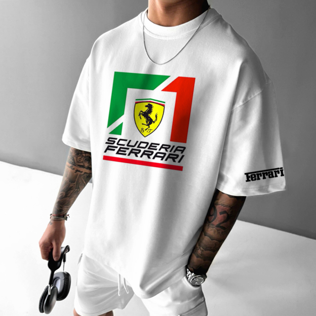 Men's Racing Print Casual Short Sleeve T-Shirt