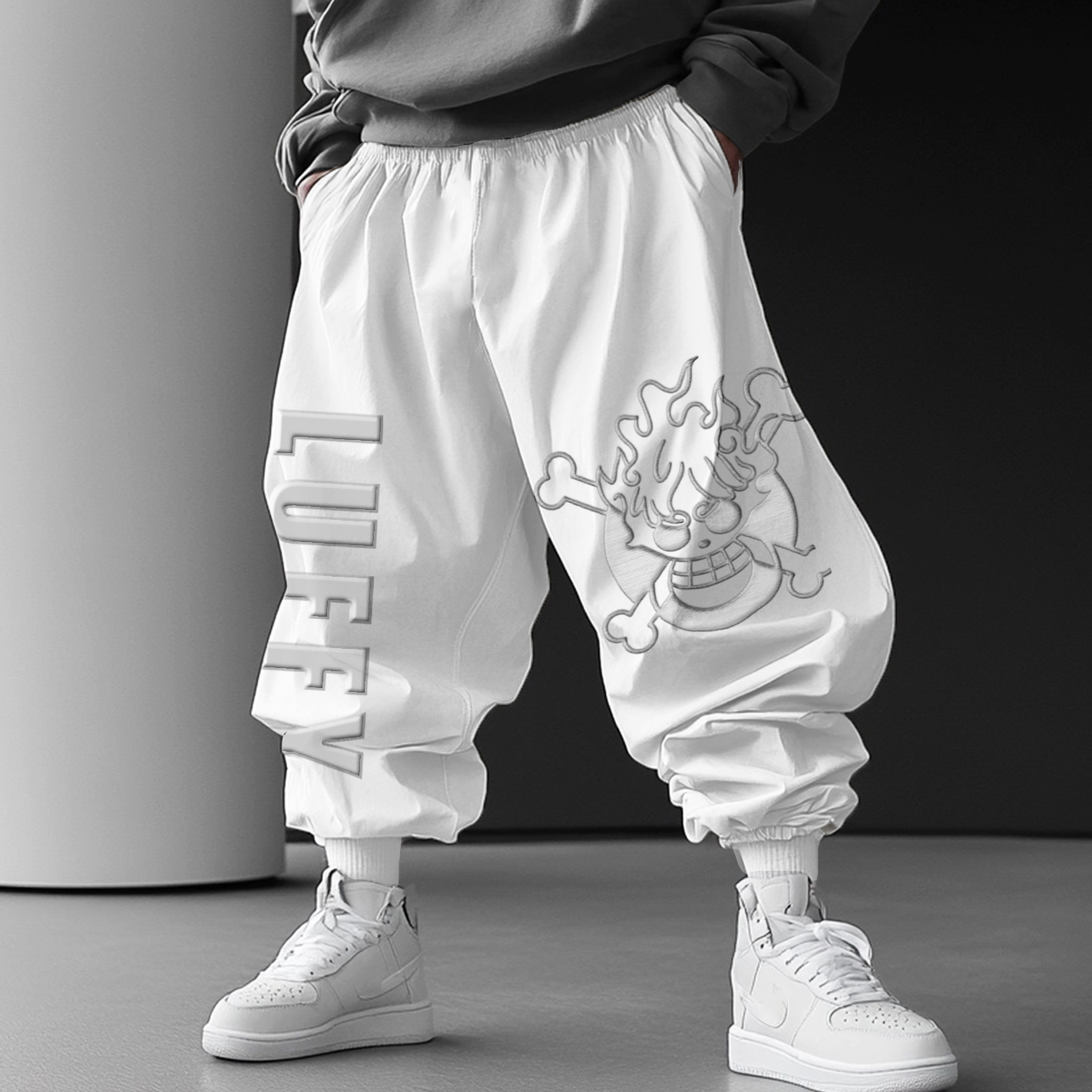 Unisex Anime-themed Graphic Print Loose Oversized Harem Pants