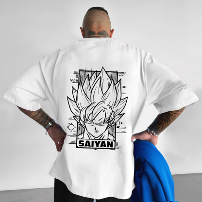 Oversized Dragon Ball Anime Print T-shirt