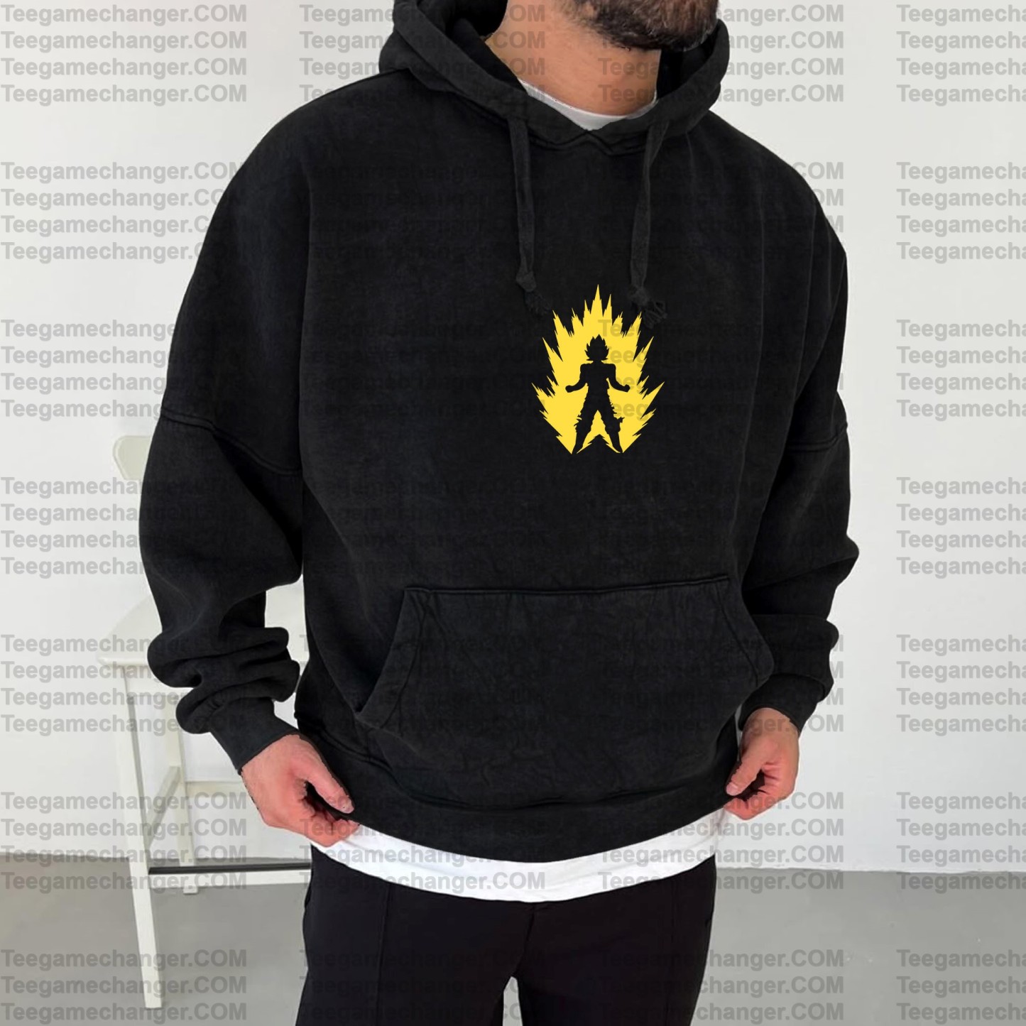 Vintage 3D Direct Inkjet Printed Washed Unisex Plush Hoodie