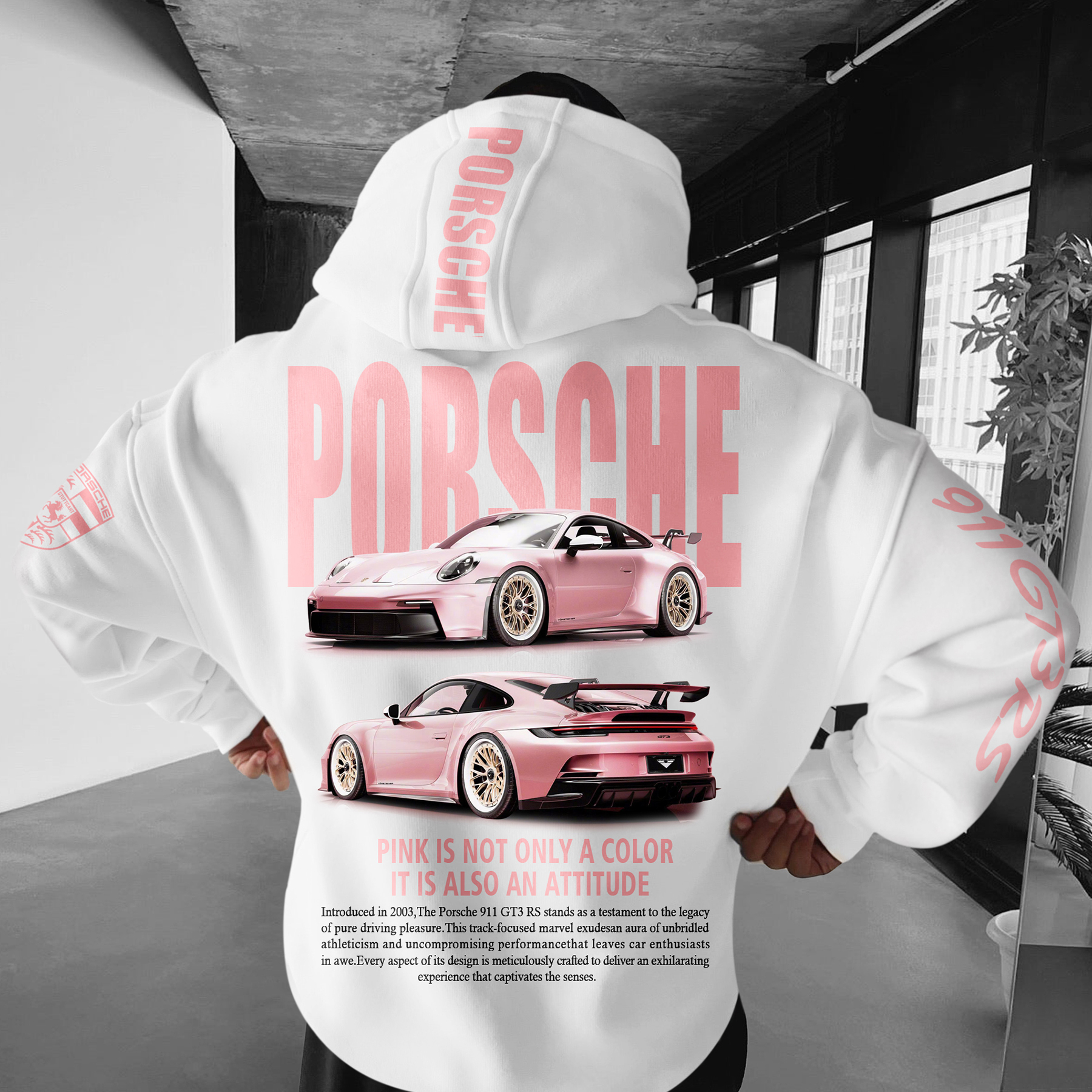 Oversize Sports Car 911 GT3RS Hoodie