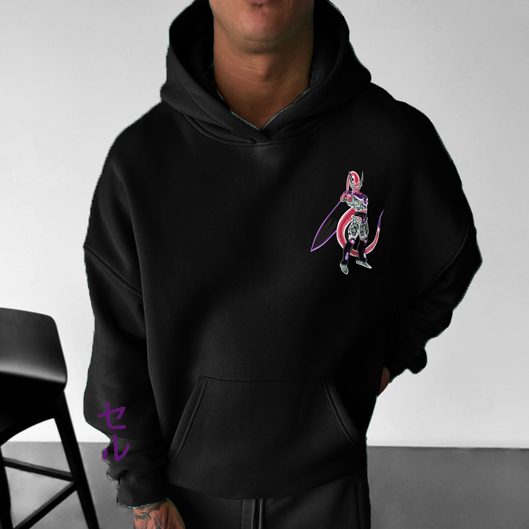 Unisex Anime Print Oversized Harem Hoodie-Teegamechanger