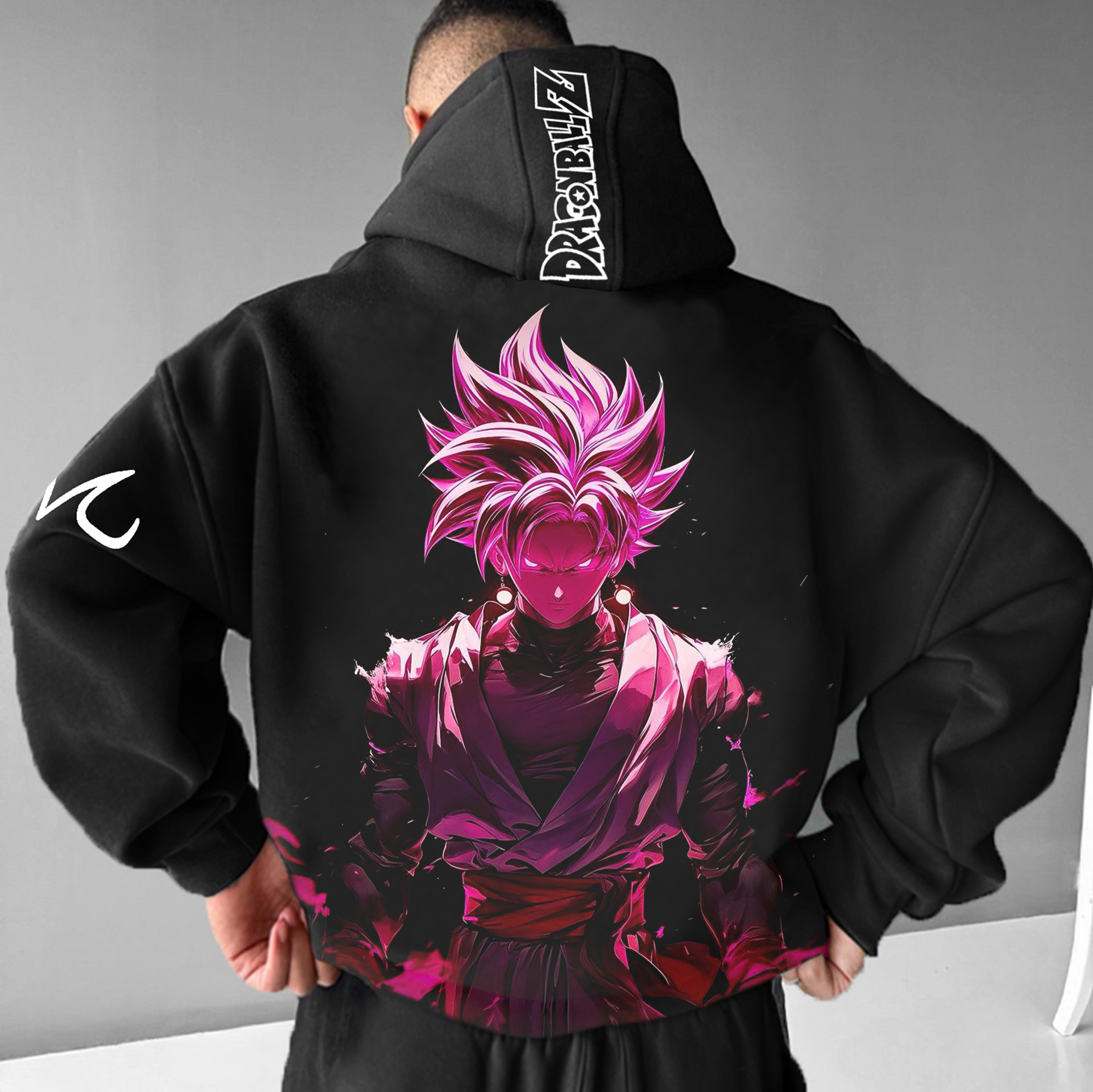 Unisex Anime Print Embroidered Casual Oversized Hoodie