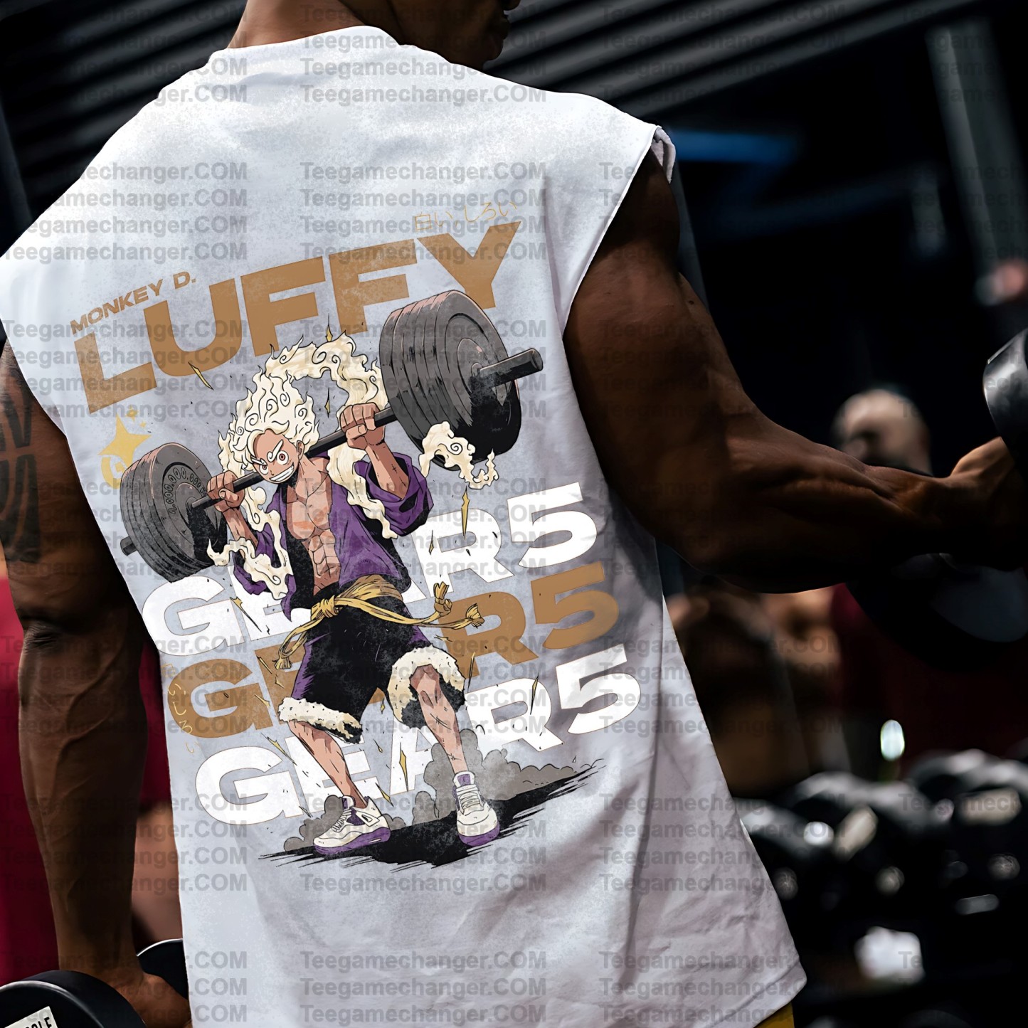 Oversized Anime Print Gym Tank Top