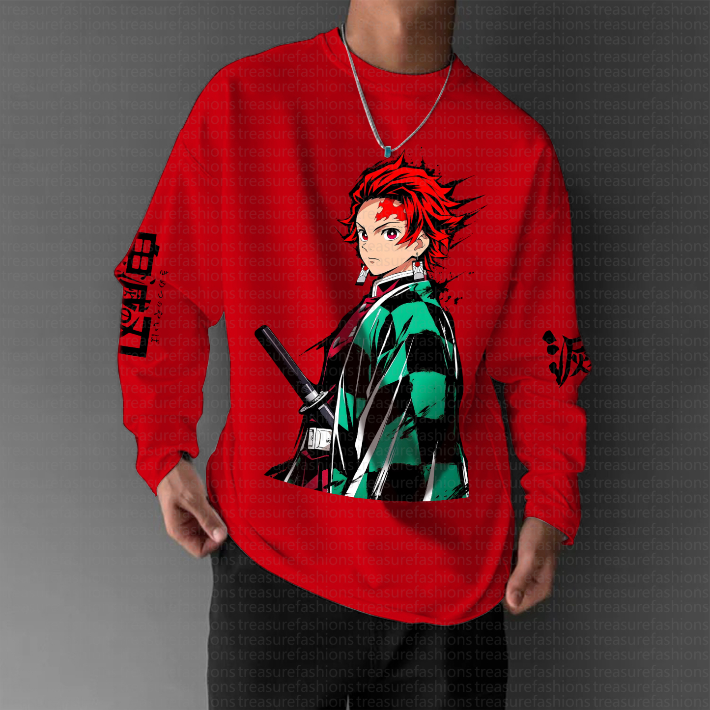 Unisex “Demon Slayer” Anime Graphic Streetwear Vintage Long-Sleeved T-shirt