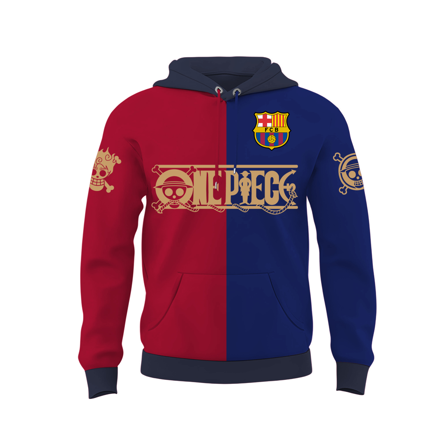 Unisex Retro Hoodie丨Barcelona x One Piece