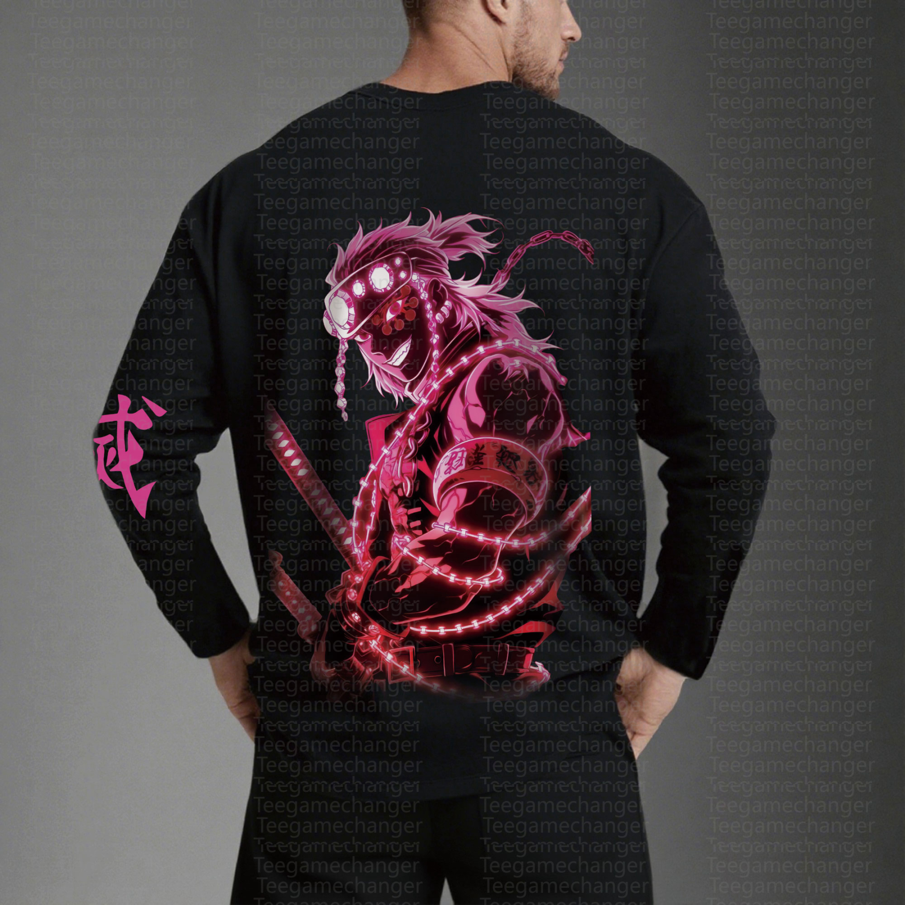 Unisex “Demon Slayer” Anime Graphic Streetwear Vintage Long-Sleeved T-