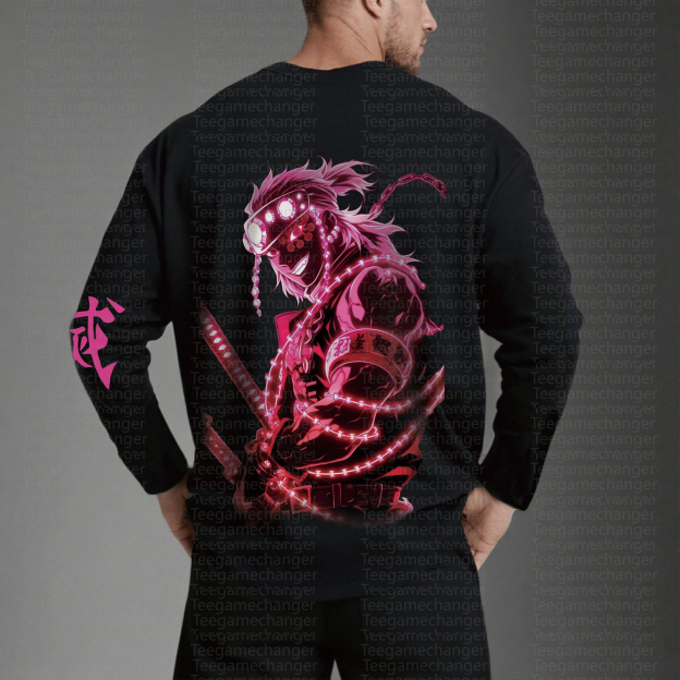 Unisex “Demon Slayer” Anime Graphic Streetwear Vintage Long-Sleeved T-shirt