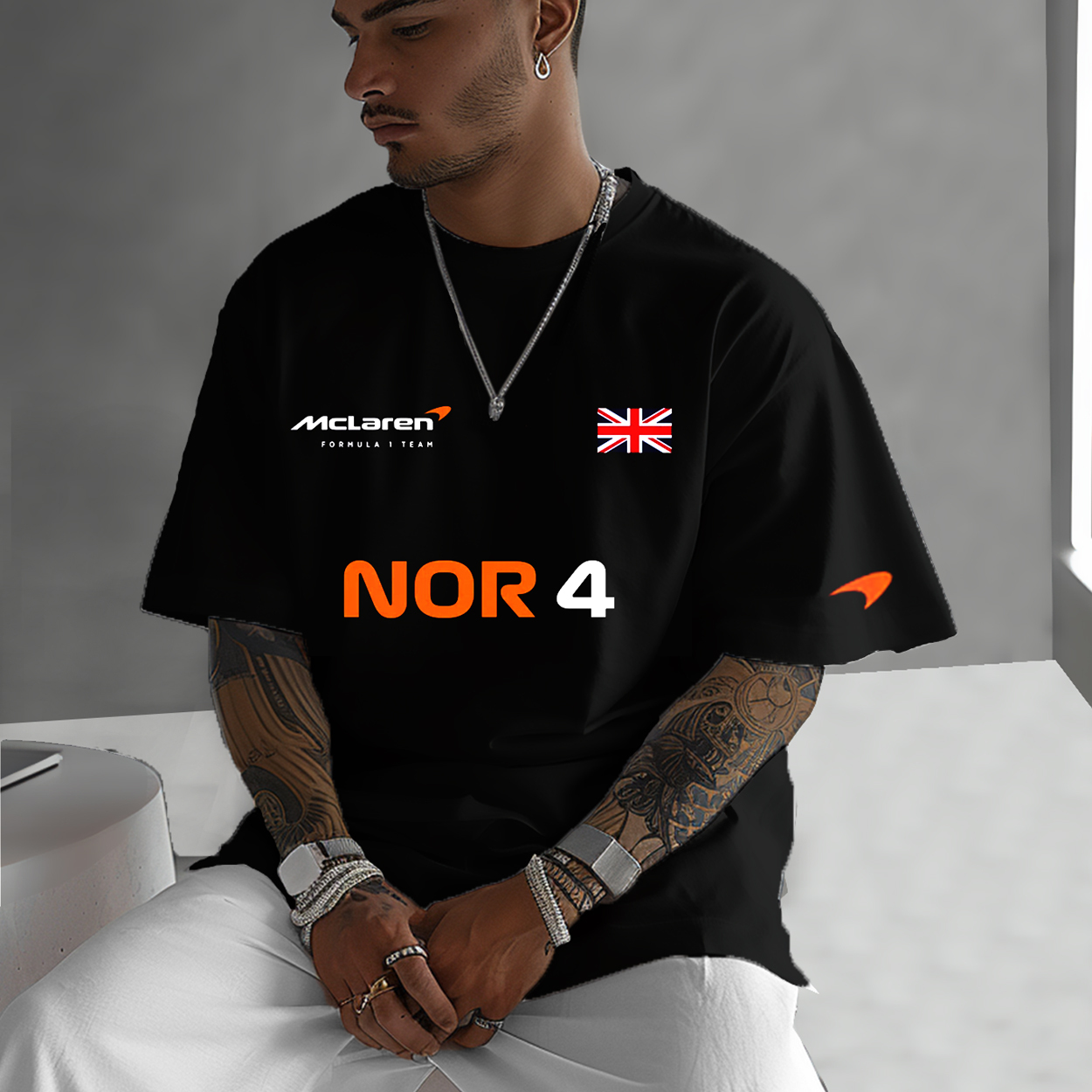 Mens Oversized Lando England Racing Team T-Shirt