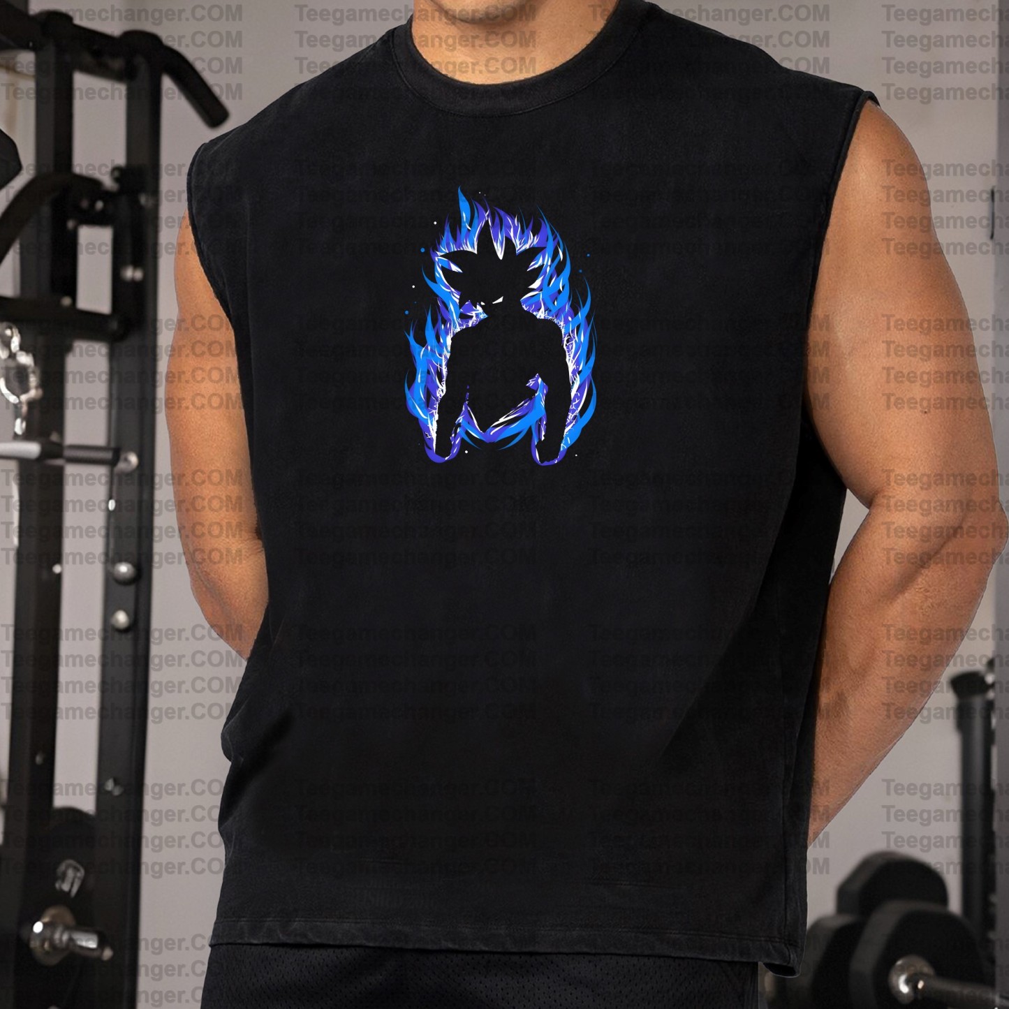 Oversized Anime Print Gym Tank Top
