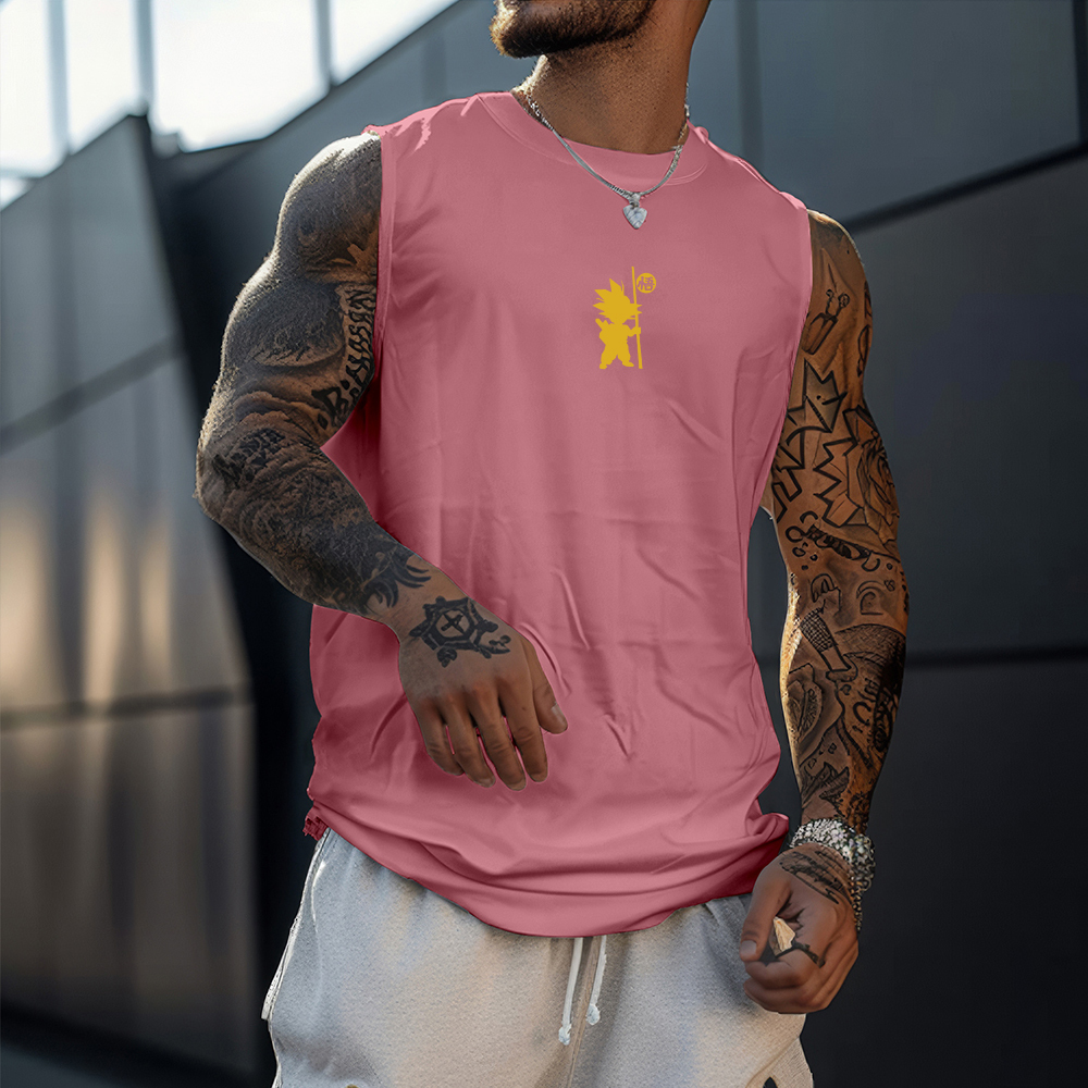 Oversize Dragon Ball Goku Print Tank Top