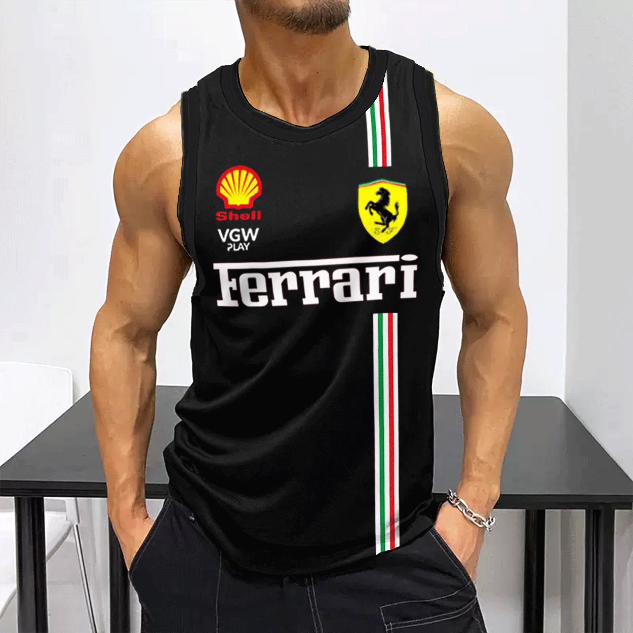 Men's Racing Fitness Casual Sleeveless Tank