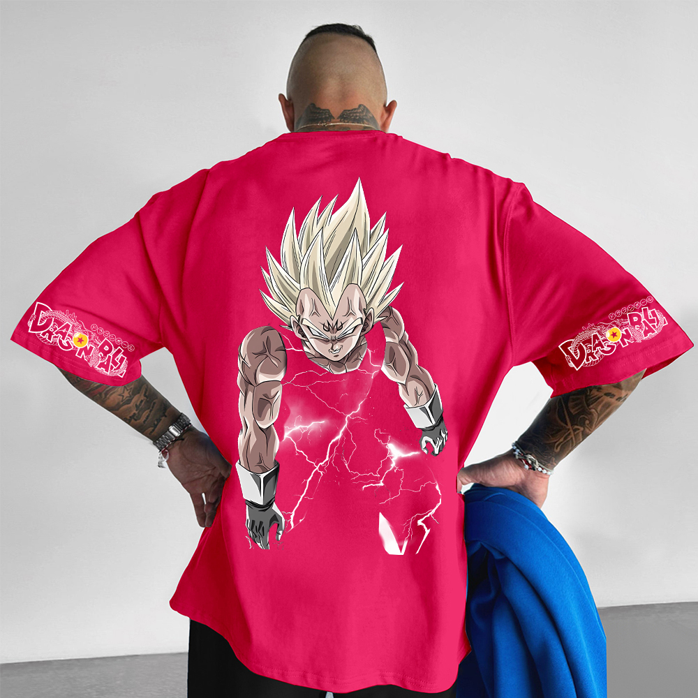 Unisex Oversized DB Anime Vegeta Printed T-shirt