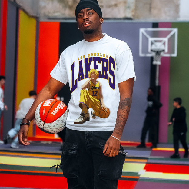 Unisex Vintage Tee丨 Lakers X Demon Slayer Tee