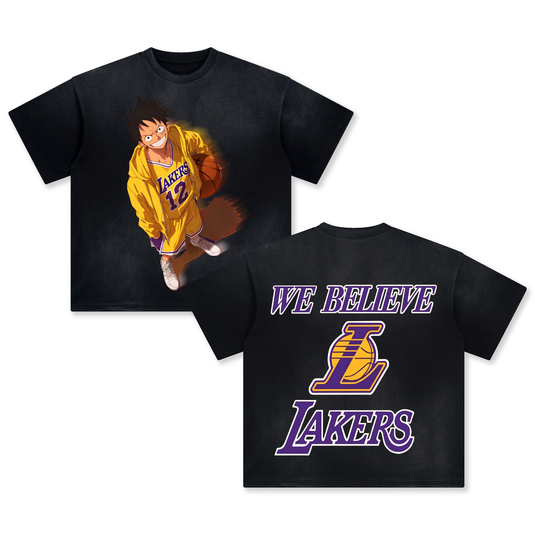 Unisex Vintage Tee丨 Lakers X One Piece Tee
