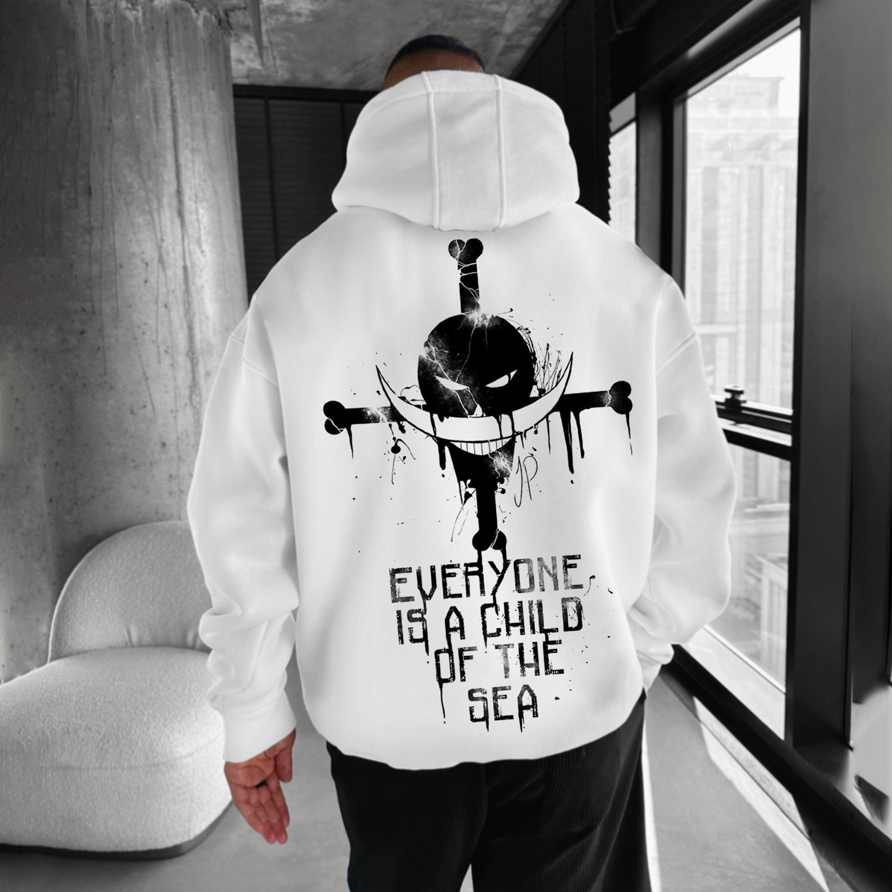 Oversize "anime Print" Print Hoodie-Teegamechanger