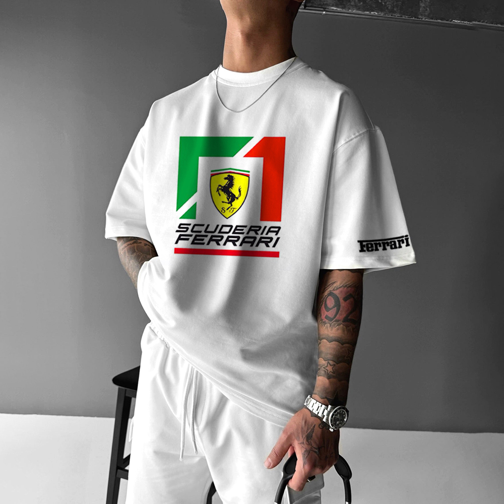 Men's Racing Print Casual Short Sleeve T-Shirt