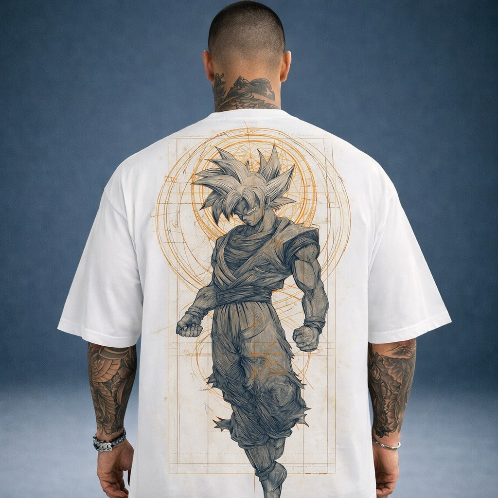Camiseta  Streetwear Oversized  Goku Fase 1 Preta