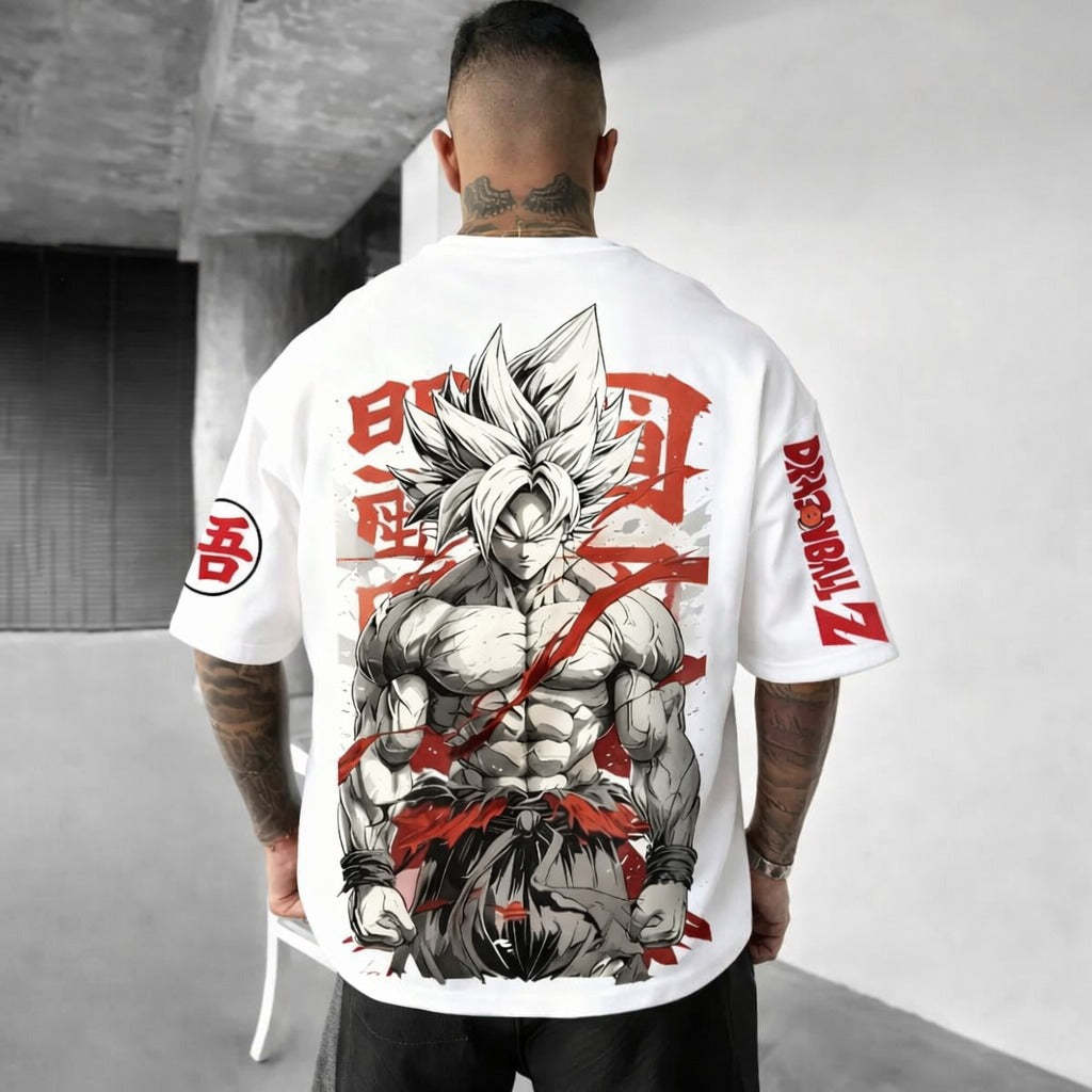 Camiseta Oversized Streetwear Son Goku 01 Preta