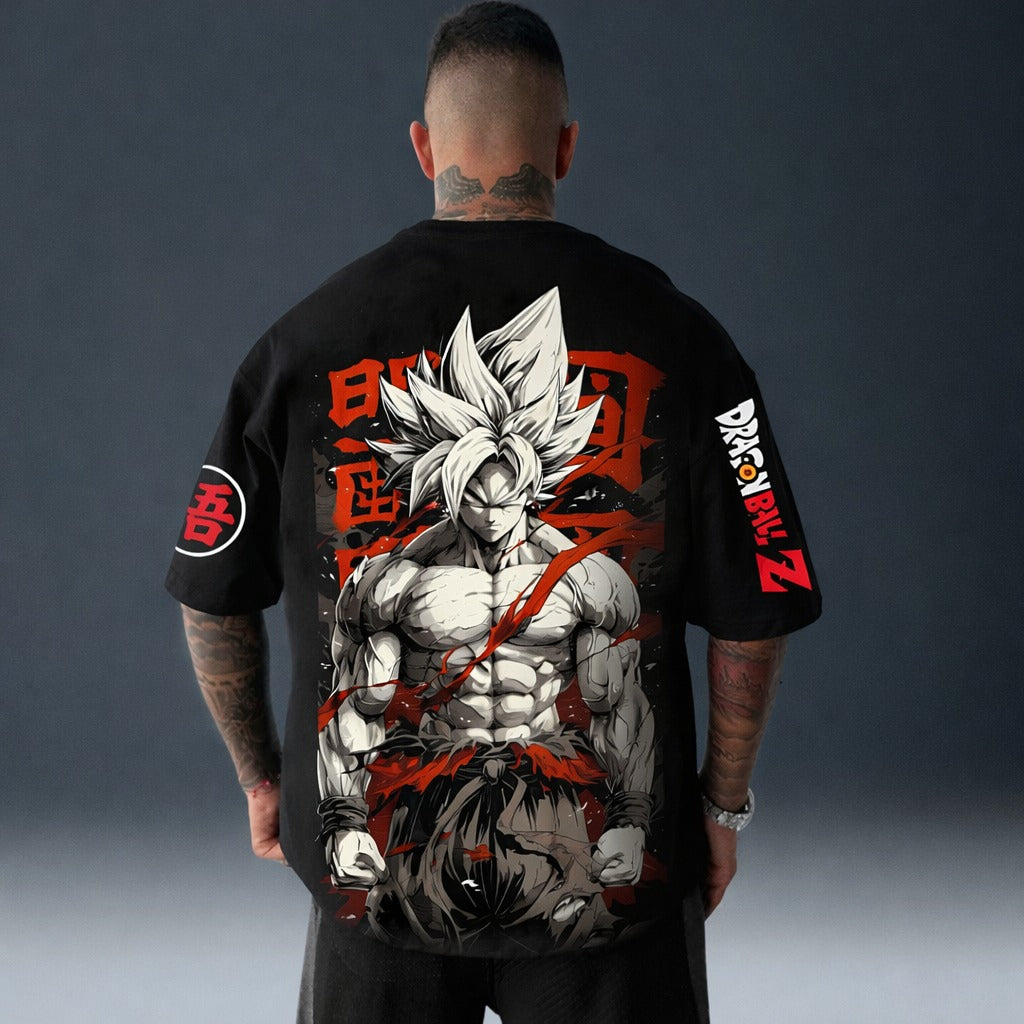 Camiseta Oversized Streetwear Son Goku 01 Preta