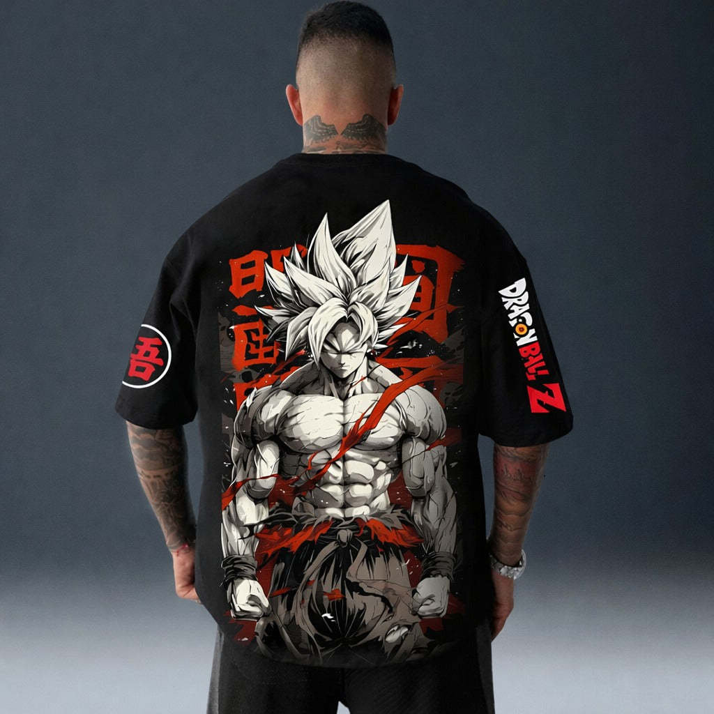 Camiseta Oversized Streetwear Son Goku 01 Preta