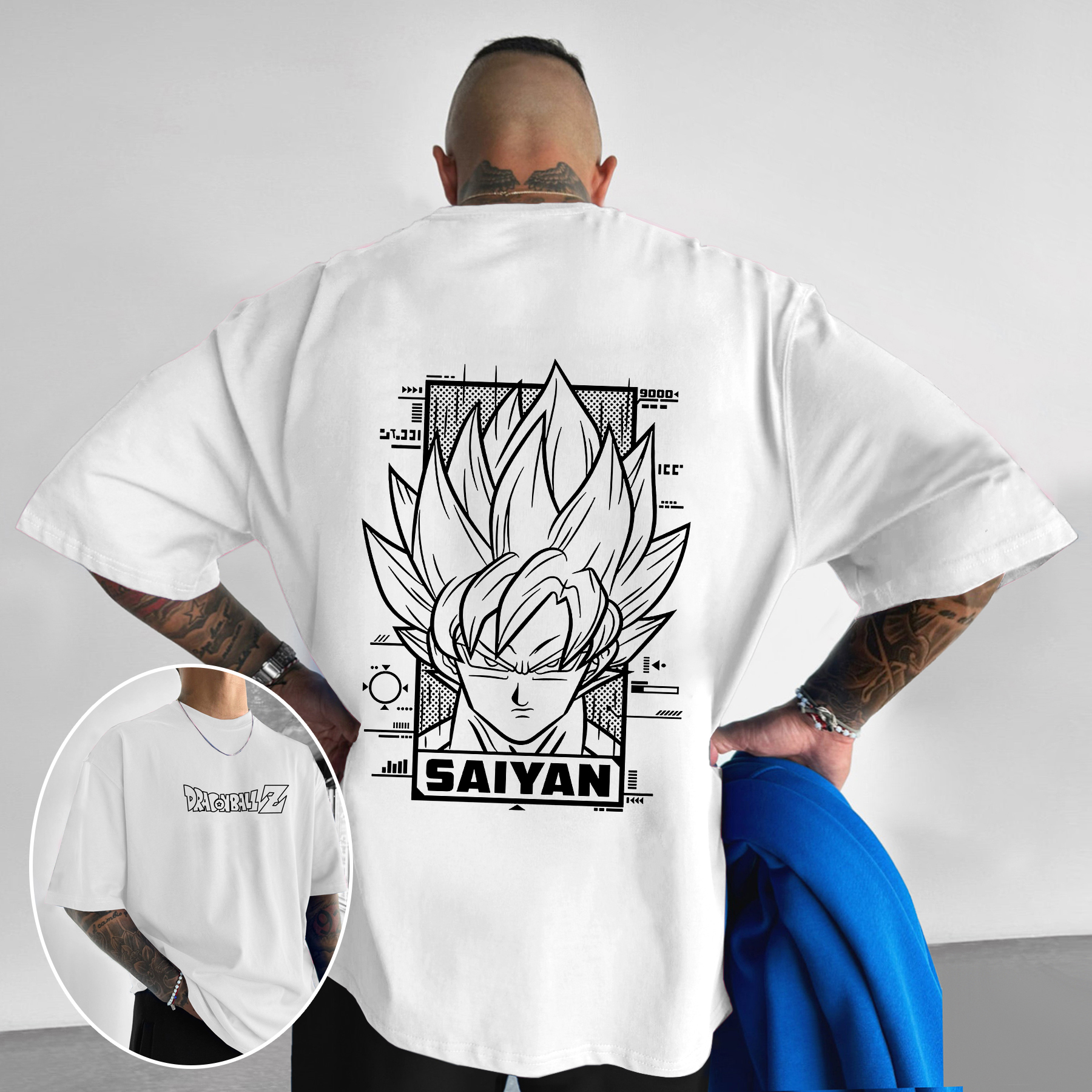 Oversized Dragon Ball Anime Print T-shirt