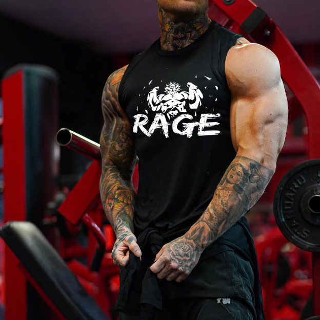 RAGE Unisex Printed Gym Tank Top