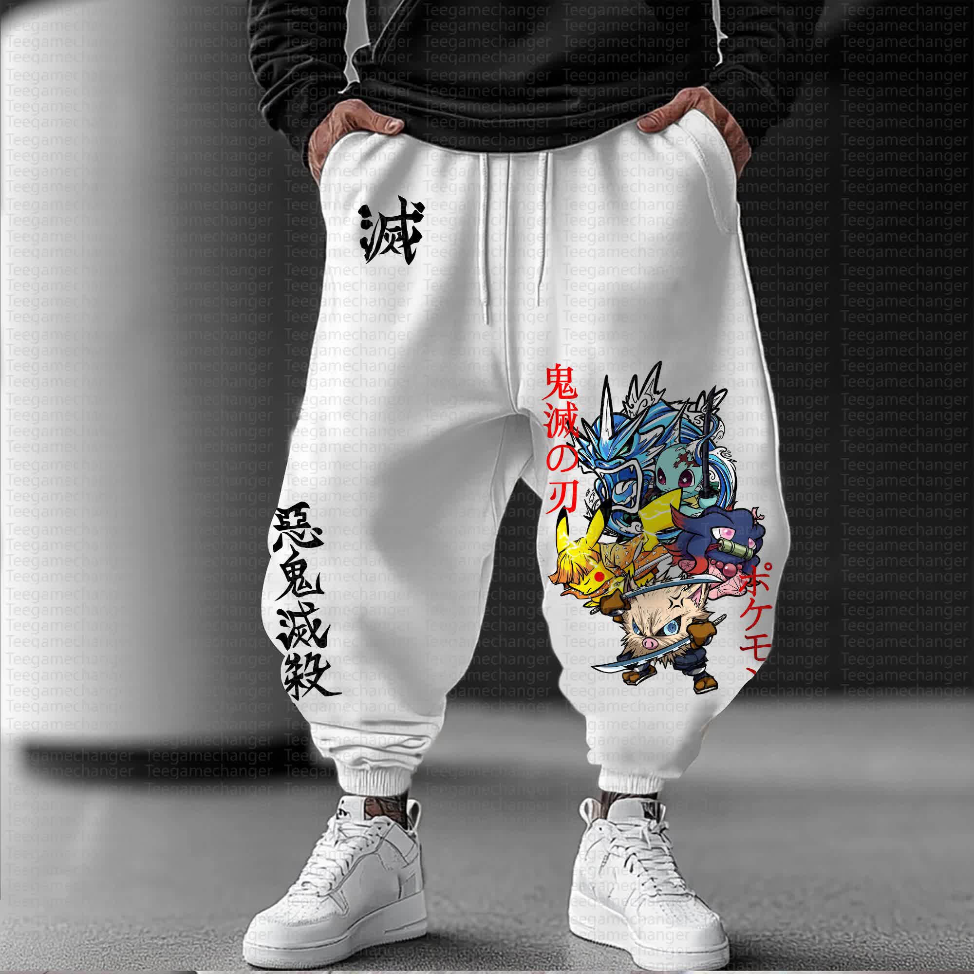 Unisex Anime Inspired Vintage Pants丨Demon Slayer X Pokémon