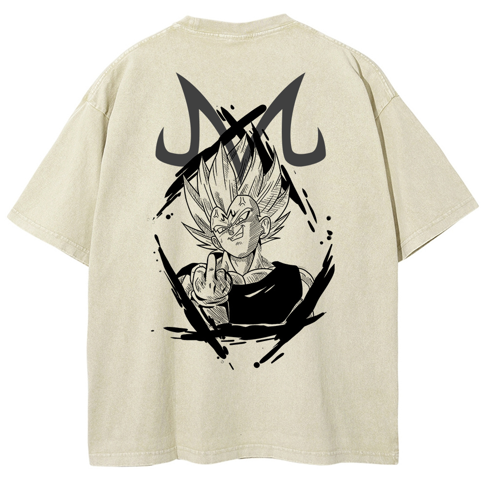 Vintage Batik Dragon Ball Anime Vegeta Print T-Shirt