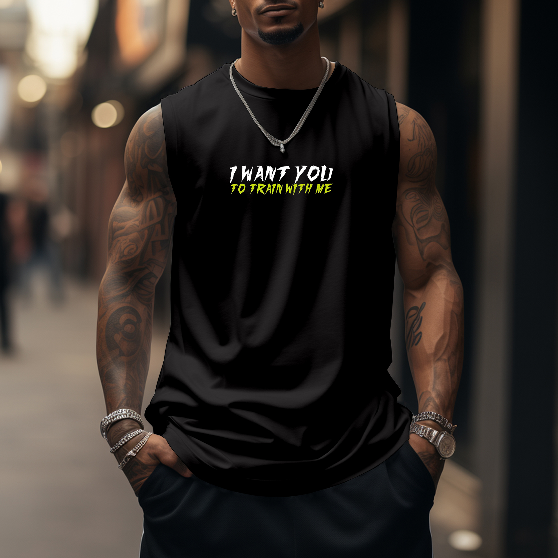 Men's Anime Personalized Print Fitness Tank Top