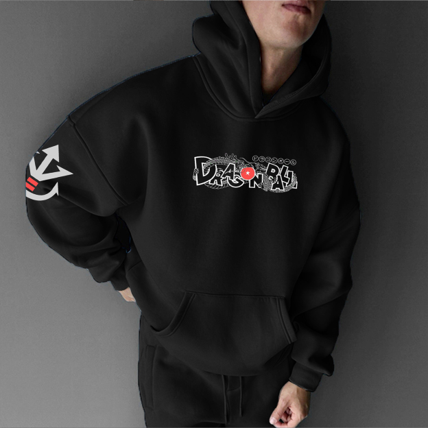 Unisex Anime Print Embroidered Casual Oversized Hoodie