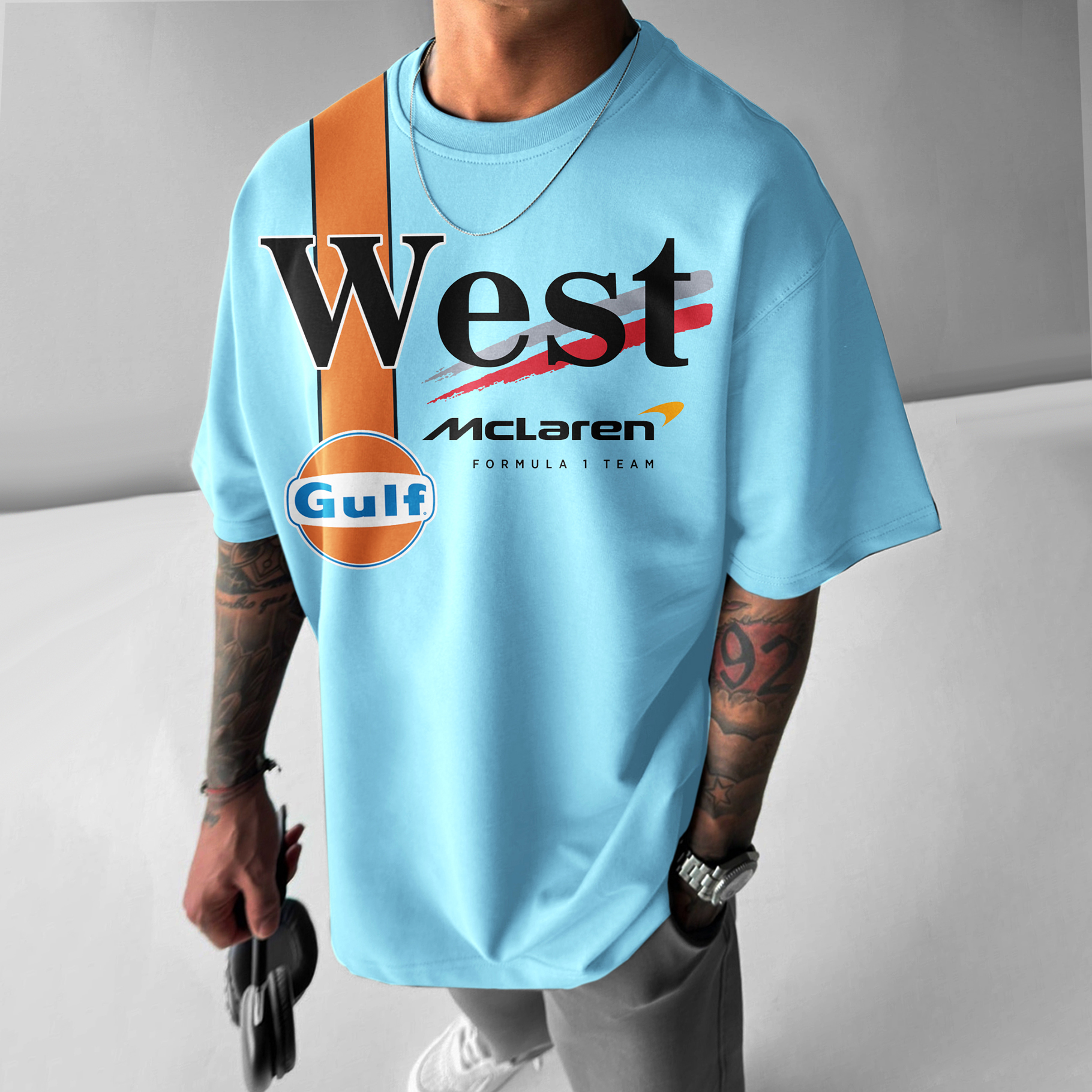 Unisex Casual Racing Print T-shirt